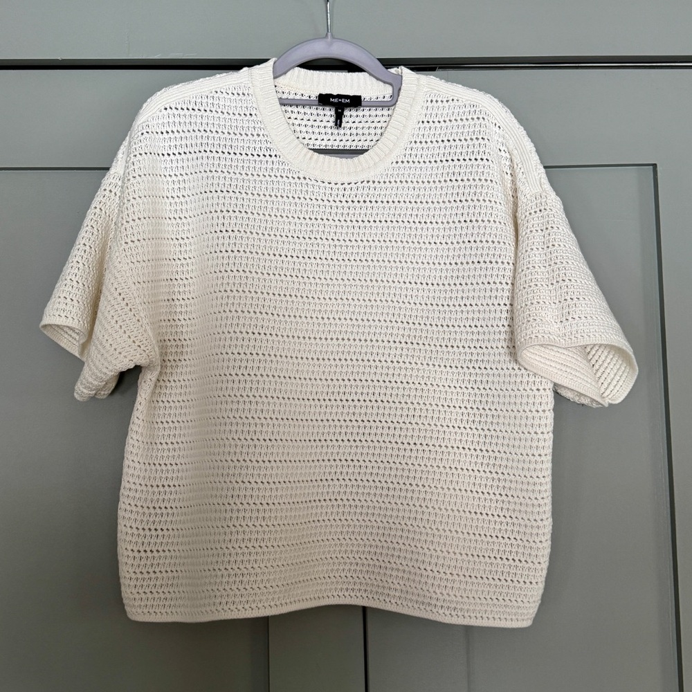 ME+EM Cotton Open Stitch Relaxed Tee